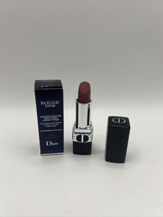 Dior- Rouge Dior Refillable Lipstick - #724 Tendresse (Matte) - 0.12 Oz - NIB