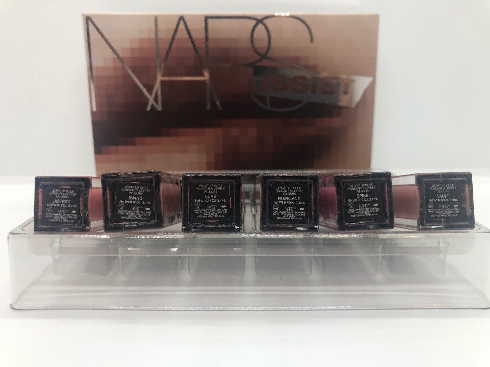 NARS NARSISSIST WANTED VELVET LIP GLIDE SET 6 SHADES New In Box 0.12oz/3.4ml X 6