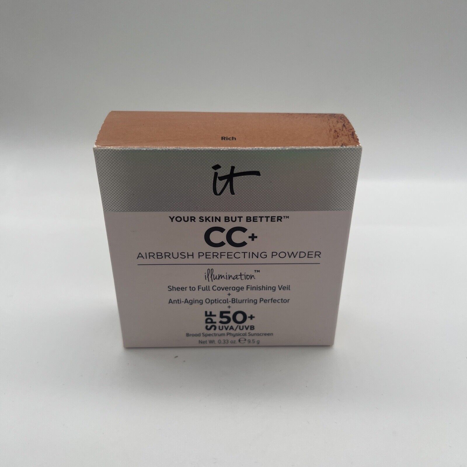 IT COSMETICS ~ CC + AIRBRUSH PERFECTING POWDER ~ RICH ~ 0.33 OZ BOXED