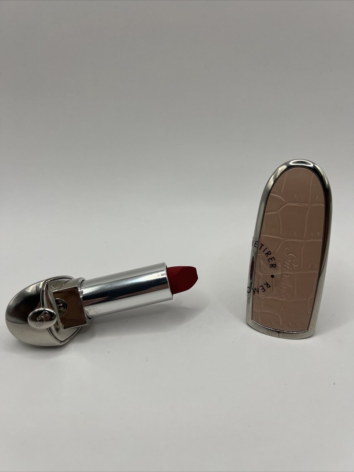 Guerlain Rouge G de Lipstick N°880 with Pink Crocodile Skin Mirror Case