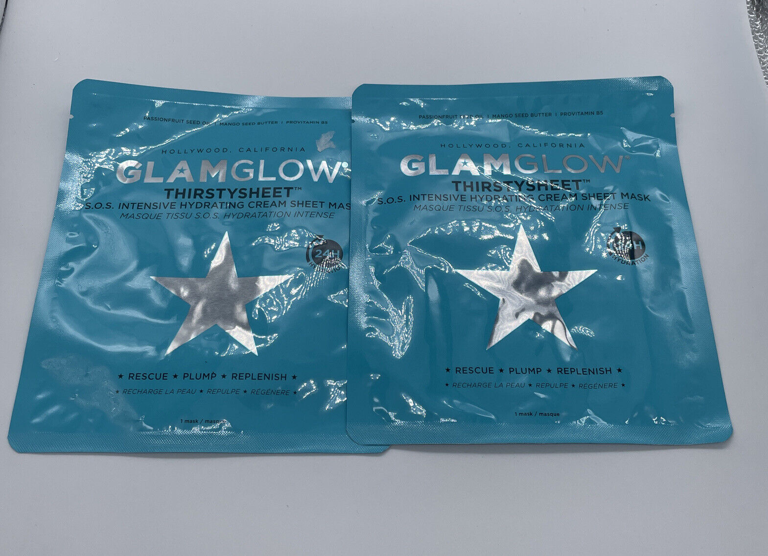 2X Glamglow Thirstysheet S.O.S. Intensive Hydrating Cream Sheet Mask