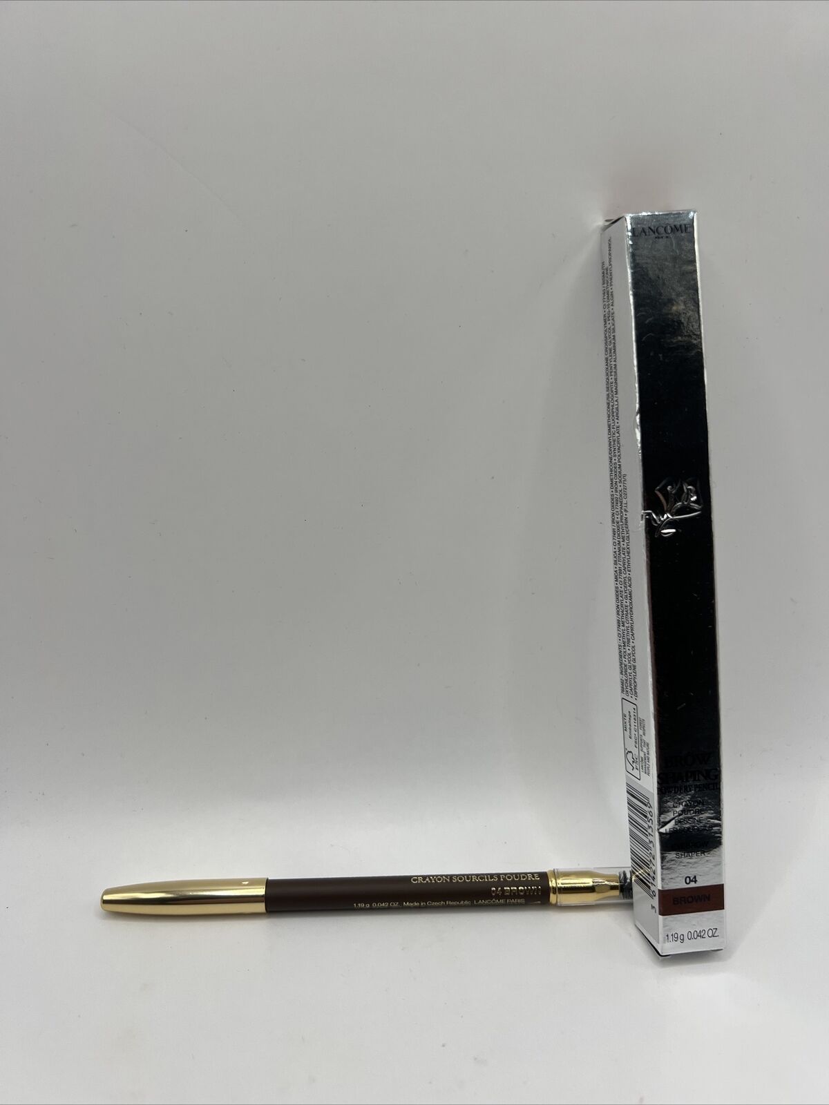 Lancome Brow Shaping Powdery dual-ended Pencil With Spoolie - 04 Brown New