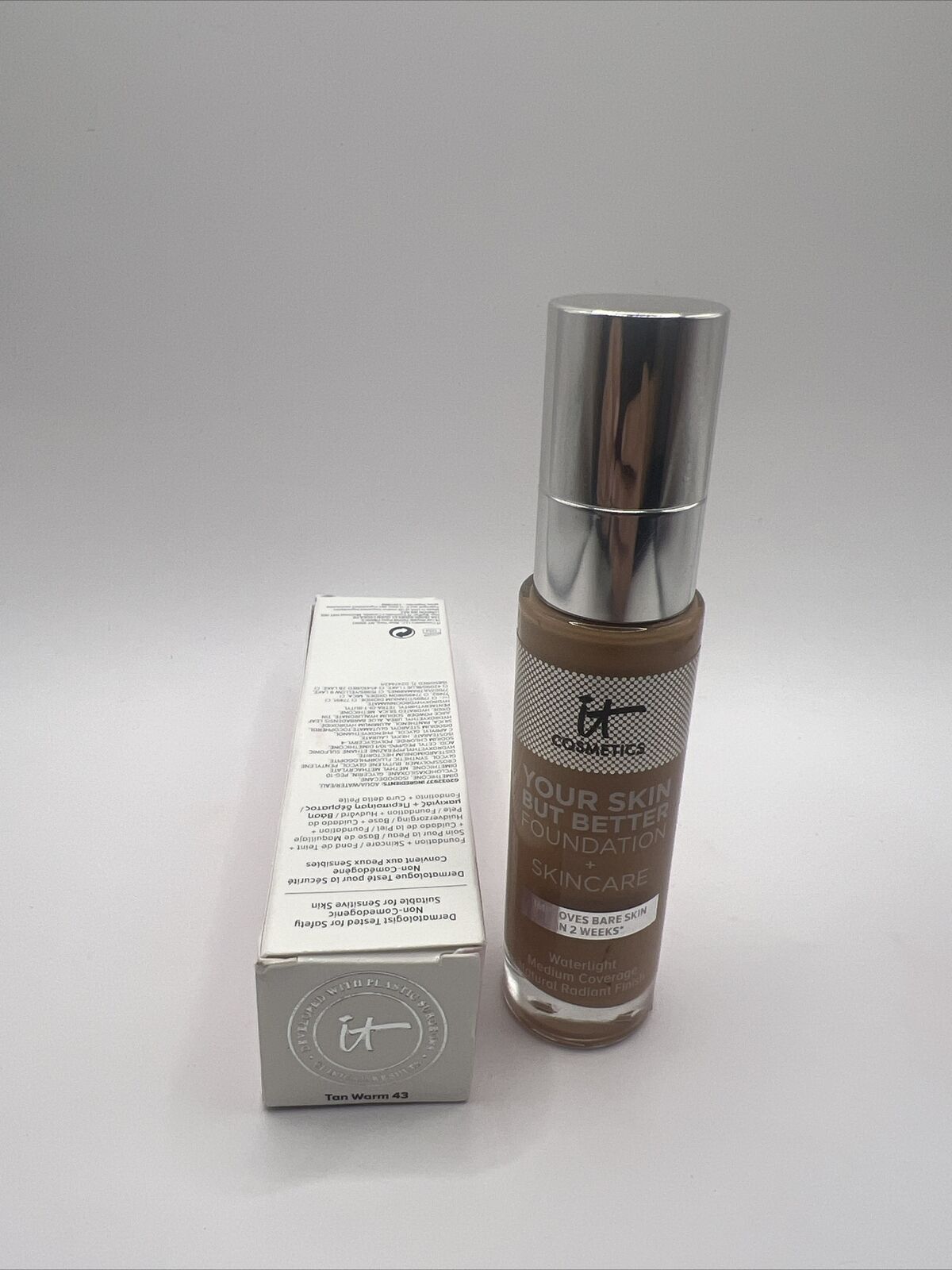 IT COSMETICS ~ YOUR SKIN BUT BETTER FOUNDATION ~ # 43 TAN WARM ~ 1 OZ BOXED