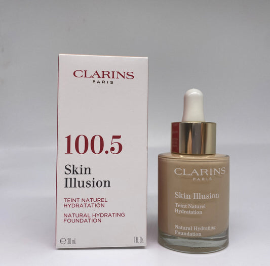 Clarins Skin Illusion Natural Hydrating Foundation - 100.5 Cream - 1.0 oz BNIB