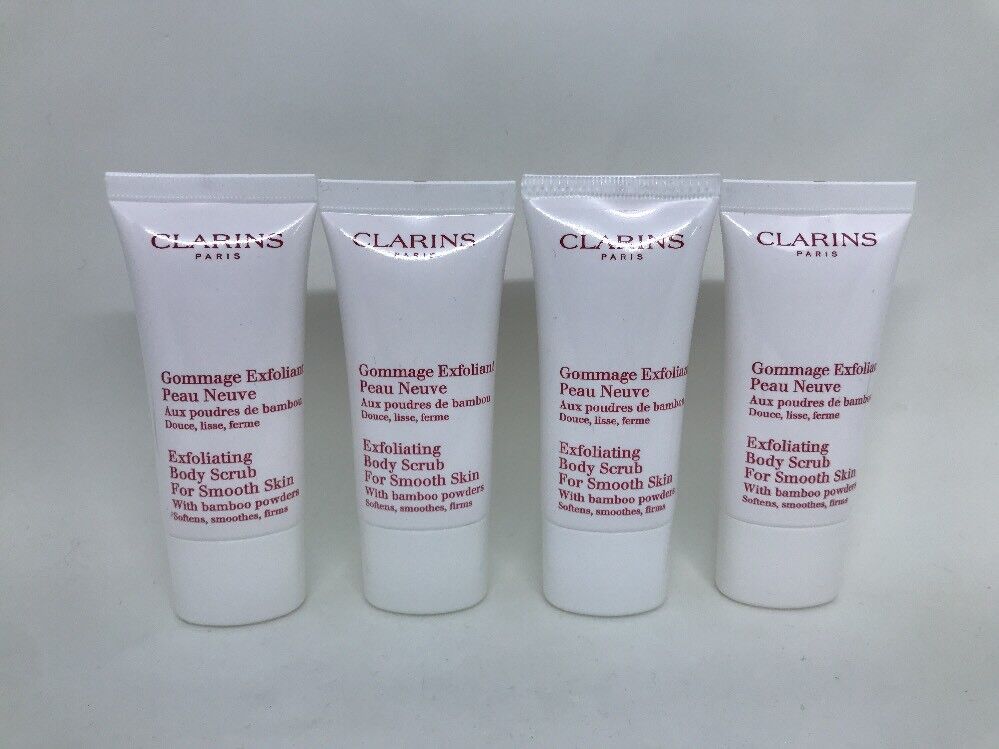 4X  Clarins Exfoliating Body Scrub For Smooth Skin W Bamboo Powers 30ml 1oz