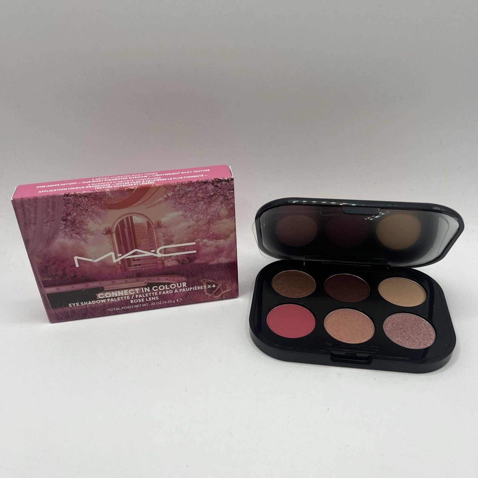 MAC Connect In Color Eye Shadow Palette In Rose Lens 6 Color Eyeshadow