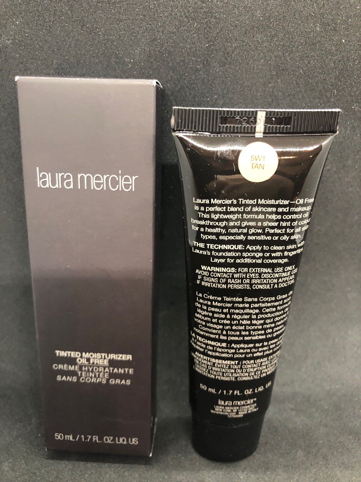 LAURA MERCIER ~ TINTED MOISTURIZER OIL FREE ~ # 5W1 TAN ~ 1.7 OZ BOXED