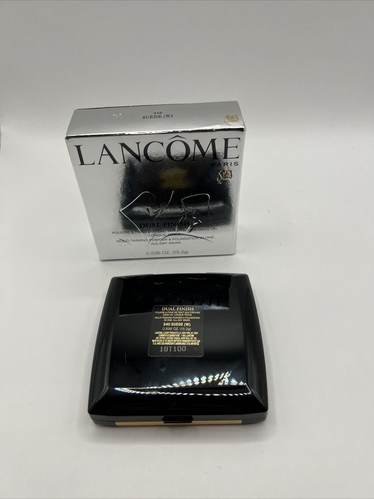 LANCOME DUAL FINISH MULTI-TASKING POWDER FOUNDATION 540 SUEDE (W) 0.536 OZ BOXED