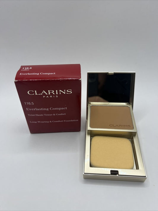 CLARINS ~ EVERLASTING COMPACT LONG WEARING FOUNDATION ~ 116.5 COFFEE ~ 0.3 OZ