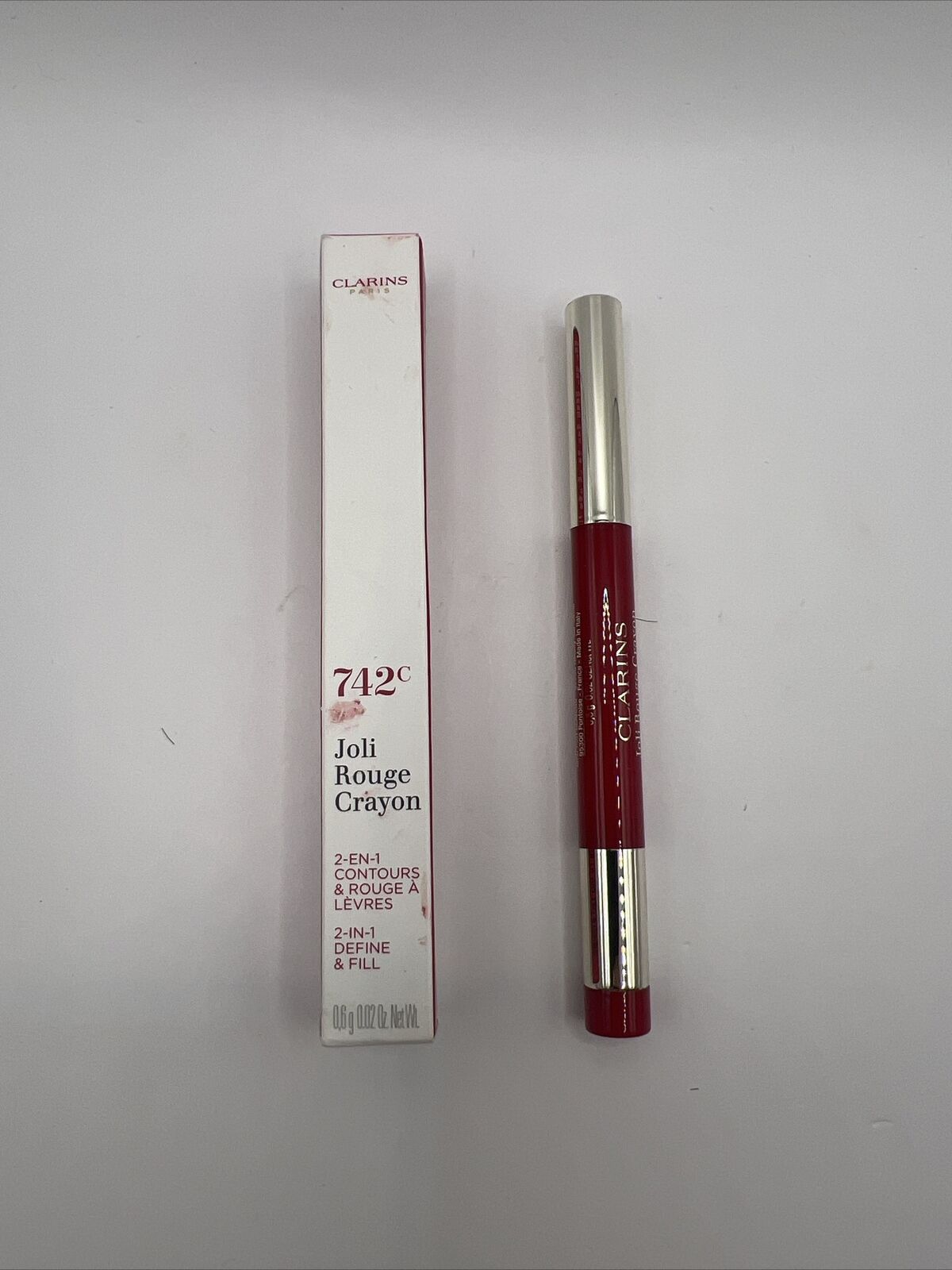 CLARINS Joli Rouge Crayon 742C JOLI ROUGE 0.02oz NWB