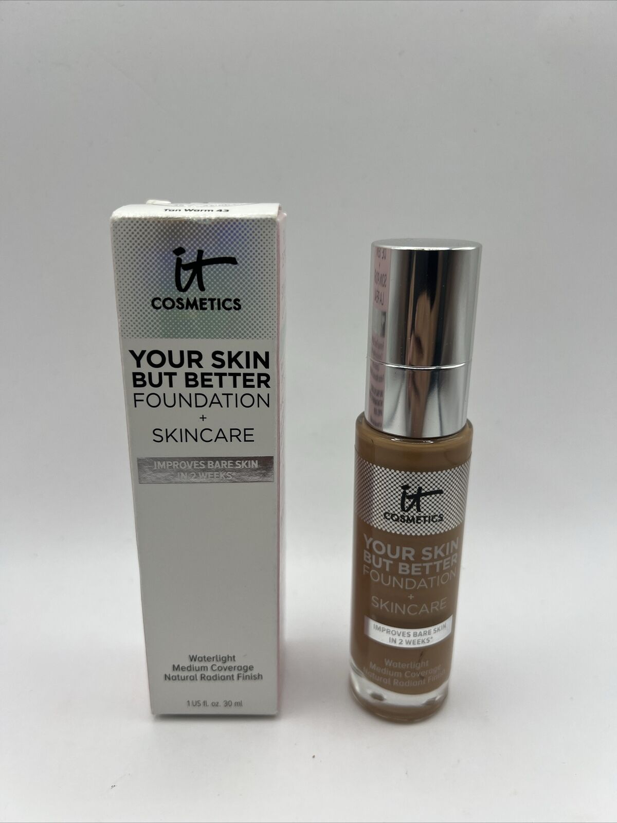 IT COSMETICS ~ YOUR SKIN BUT BETTER FOUNDATION ~ # 43 TAN WARM ~ 1 OZ BOXED