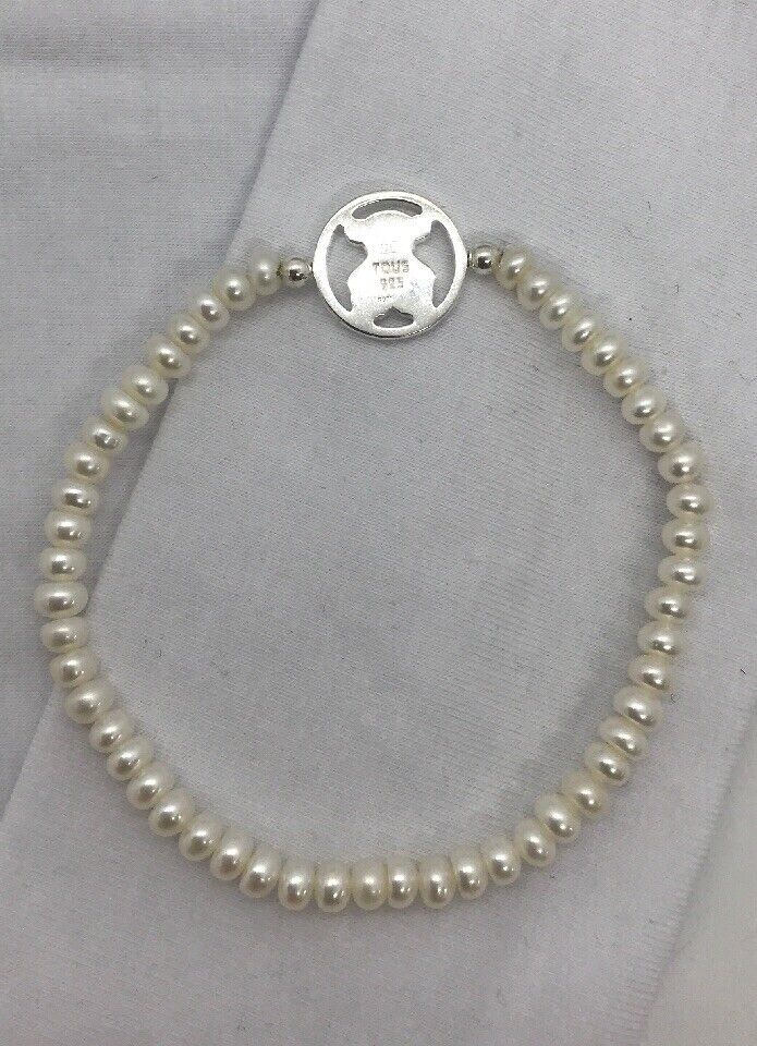 Tous Camille Bracelet In Silver With Pearls 712161510 Authentic