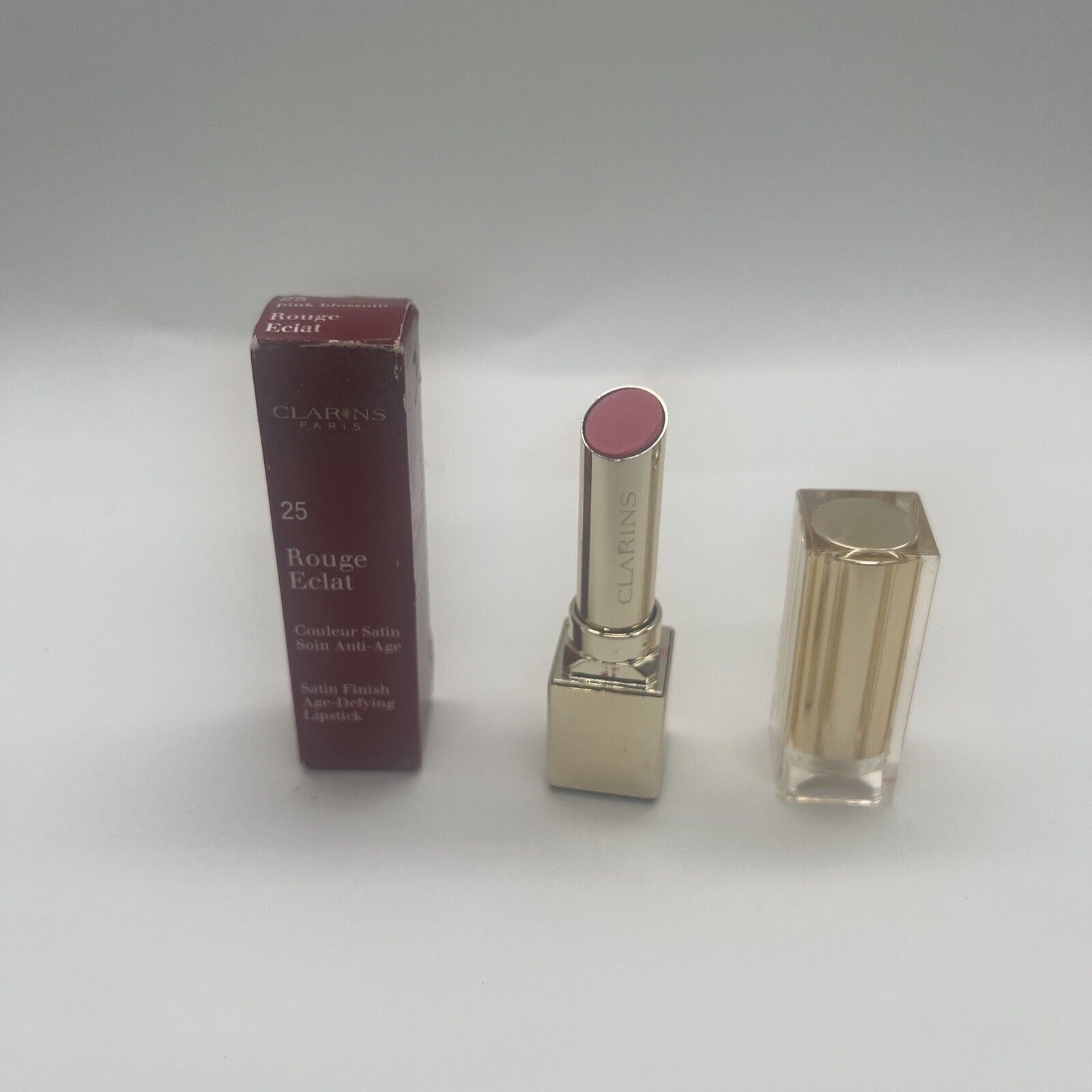 CLARINS ROUGE ECLAT SATIN FINISH AGE-DEFYING LIPSTICK 25 PINK BLOSSOM