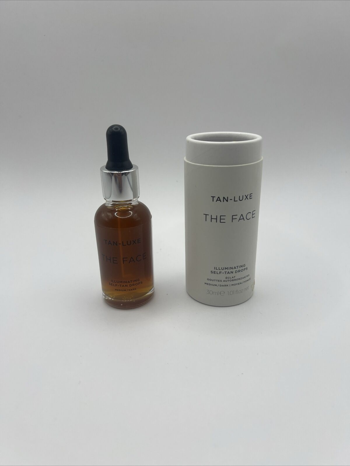 Tan-Luxe The Face Anti-Age Rejuvenating Selt-Tan Drops Medium/Dark 1.01 oz NIB