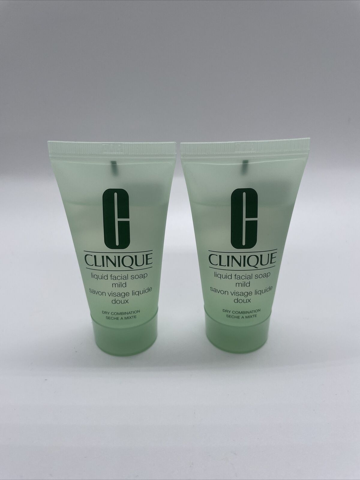 2X Clinique Liquid Facial Soap Mild for Dry Combination Skin 1oz 30ml Travel