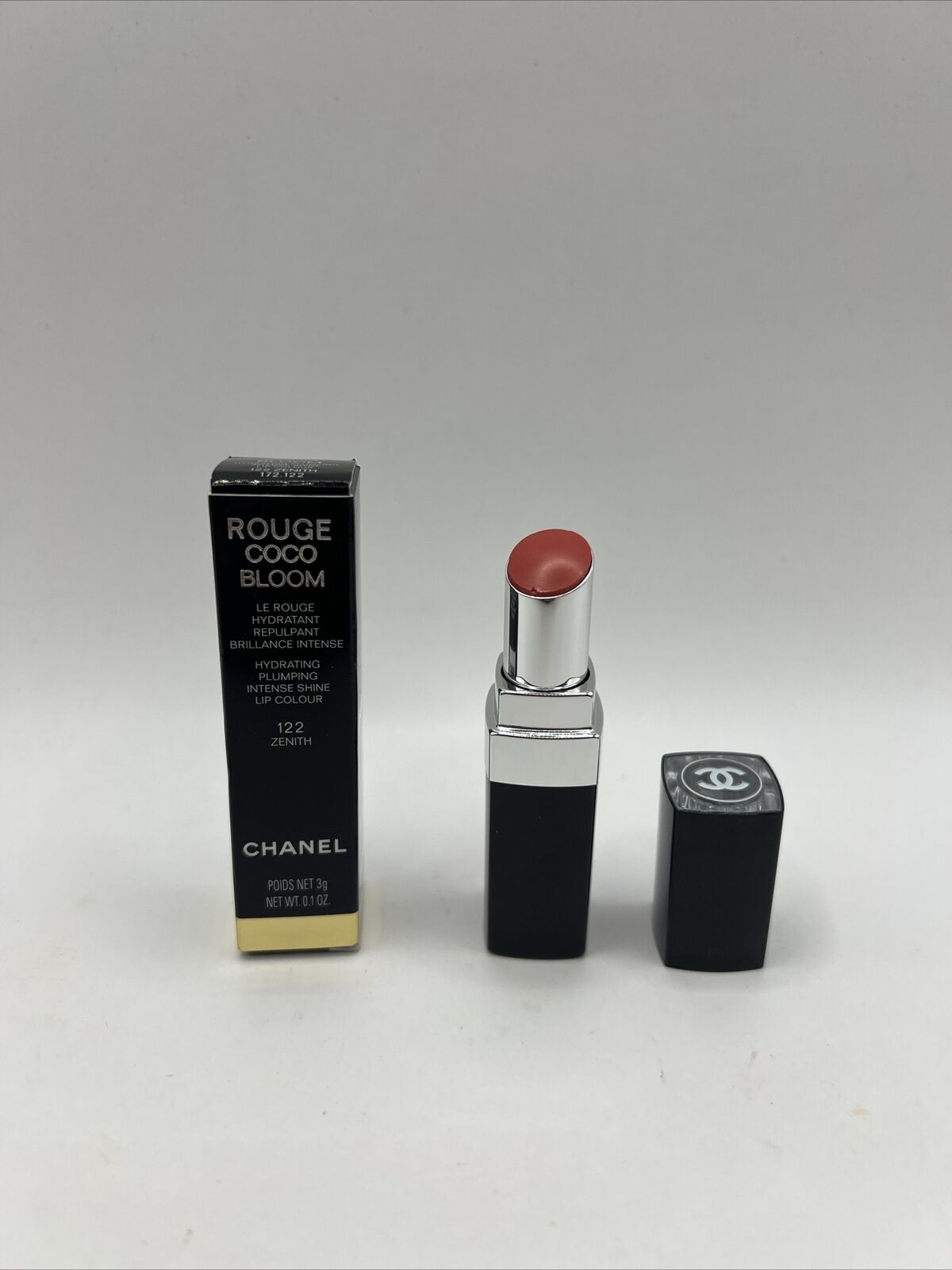 CHANEL Rouge Coco Bloom Hydrating Plumping Intense Shine Lipstick 122 ZENITH