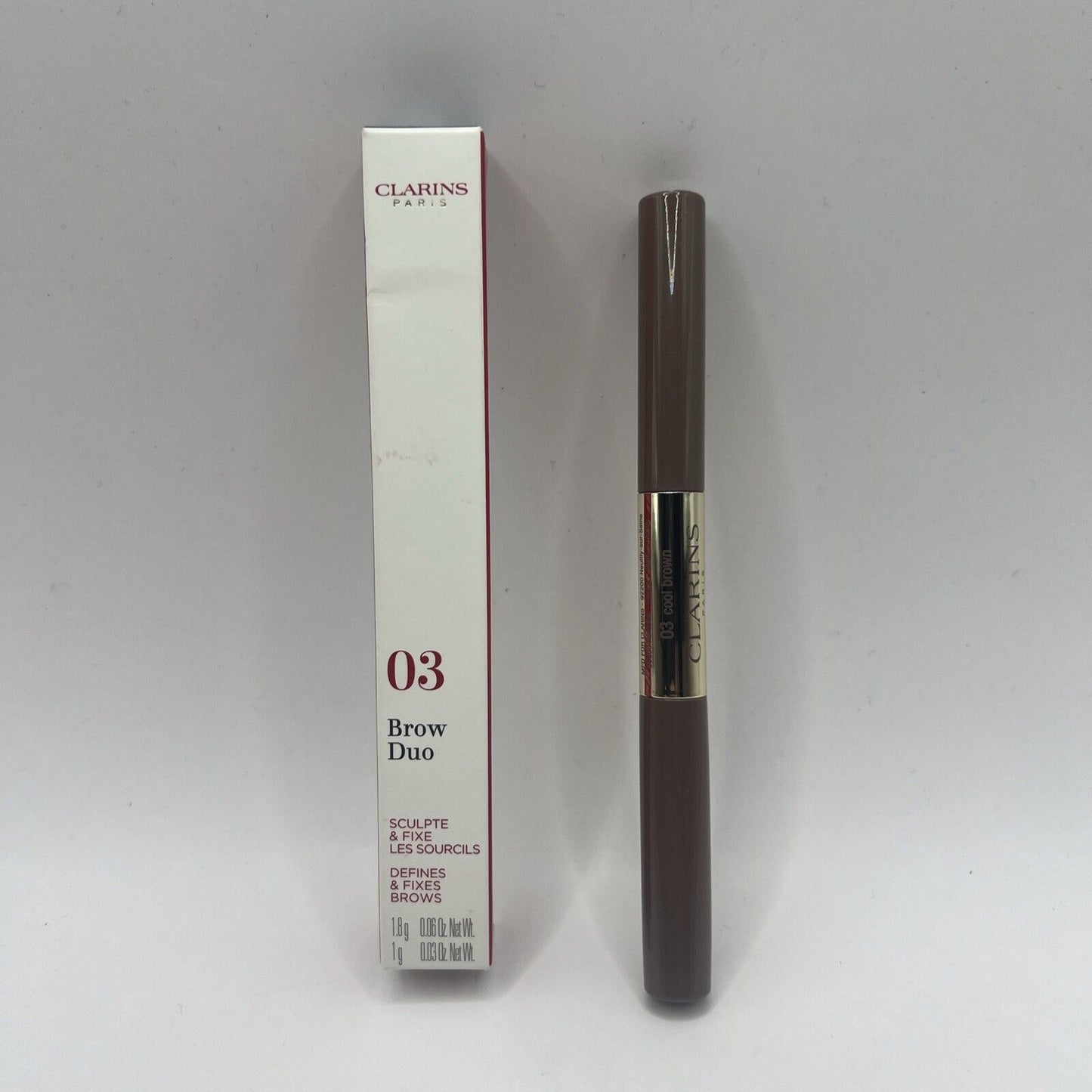 Clarins Brow Duo Defines & Fixes Brows (1.8g/0.06oz&1g/0.03oz) 03 Cool Brown