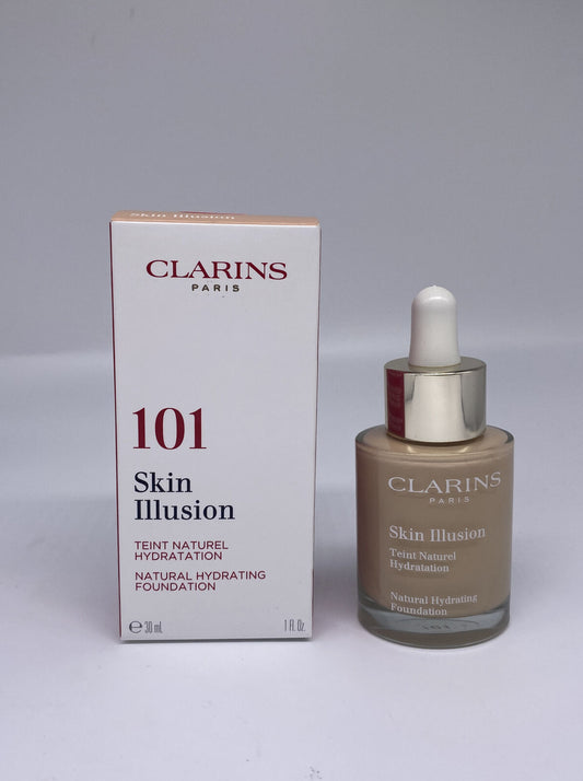 Clarins Skin Illusion Natural Hydrating Foundation - 101 Linen - 1.0 oz BNIB