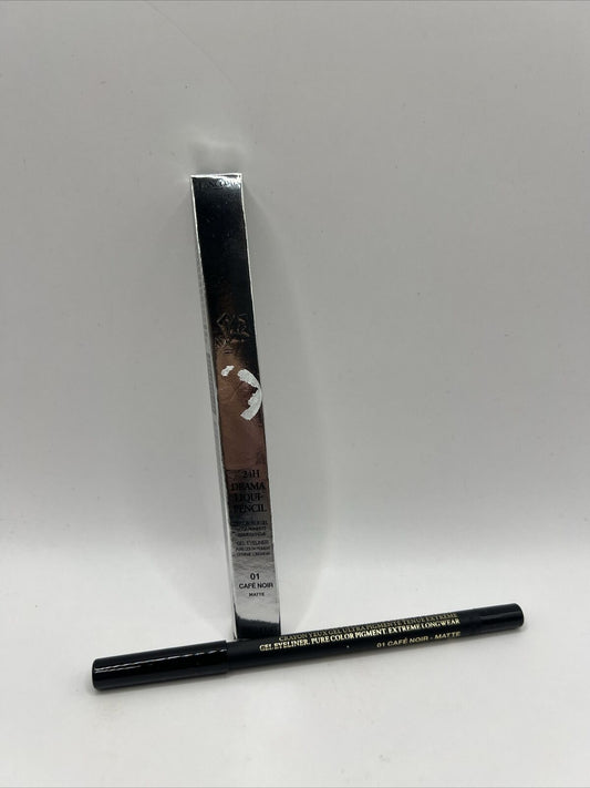 Lancome 24H Drama Liqui-Pencil gel eyeliner 01 CAFE NOIR black Matte 1.2 g