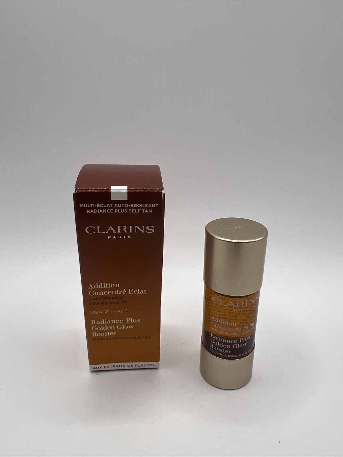 CLARINS Radiance-Plus Golden Glow Booster for Face .5 Oz New In Box