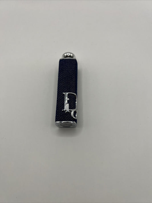 Christian Dior Addict Refillable Lipstick Case Blue Indigo Denim W/ Lipstick