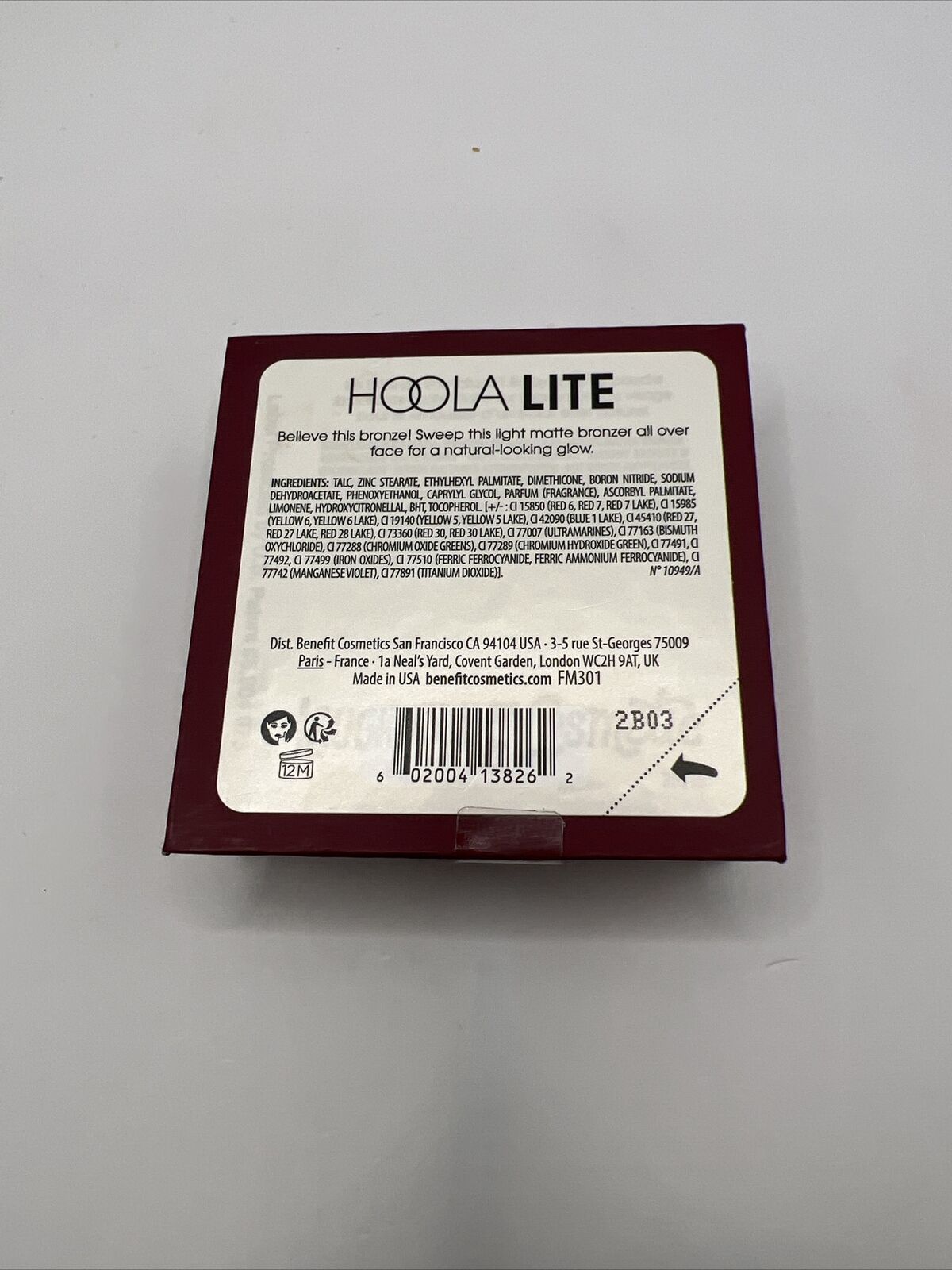 Benefit ~ Hoola Lite ~ Light Matte Bronzer ~ 0.28 oz ~ NIB