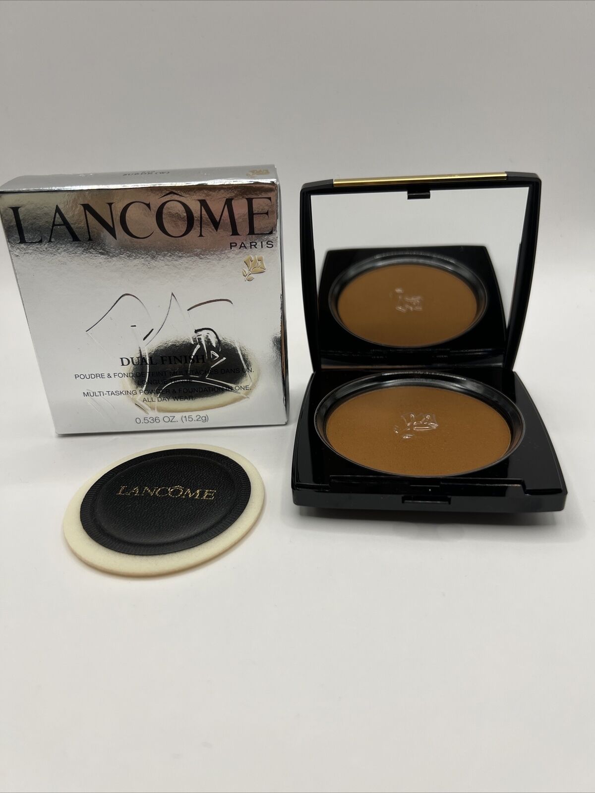 LANCOME DUAL FINISH MULTI-TASKING POWDER FOUNDATION 540 SUEDE (W) 0.536 OZ BOXED