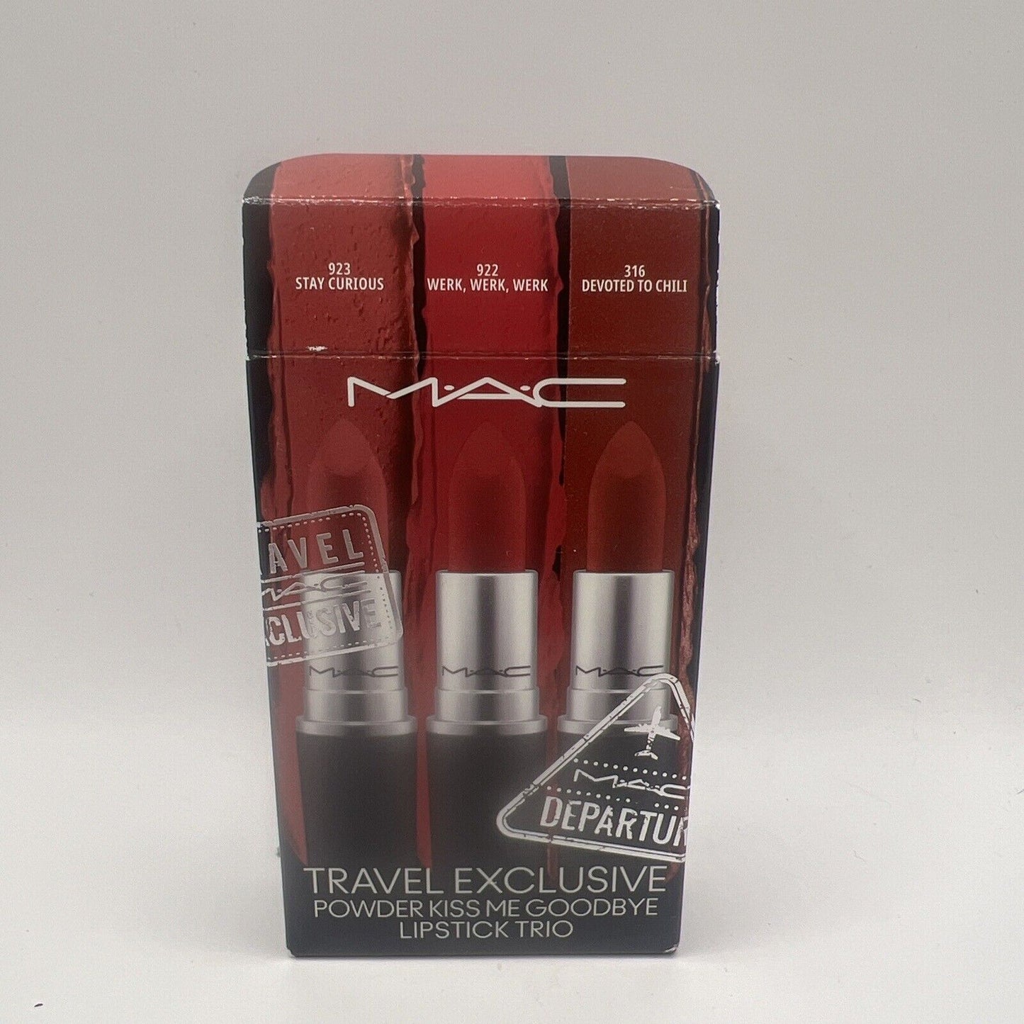 MAC Travel Exclusive Powder Kiss Me Goodbye Lipstick Trio - NEW