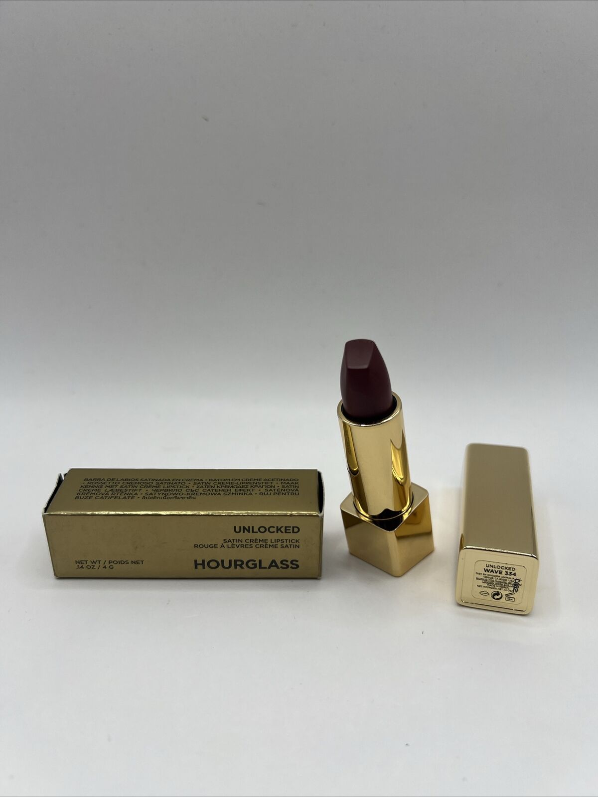 Hourglass Unlocked Satin Crème Lipstick Wave 334 Full Size 0.14 oz/ 4g NIB