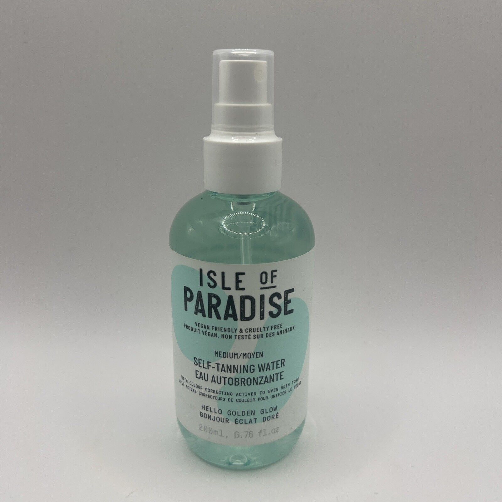 Isle of Paradise Hello Golden Glow, 6.76 oz Self Tanning Water - Medium