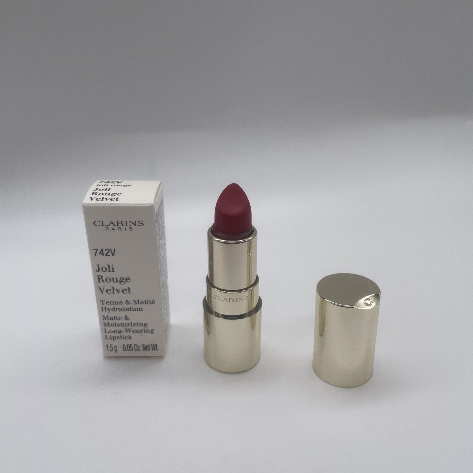 Clarins Joli Rouge Velvet 742V Matte & Moisturizing Long-wearing Lipstick 1.5g